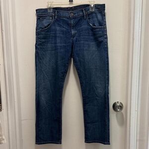 Goldsign Premium Denim Blue Slim Straight Leg Mid Rise Stretch Jeans Size 31